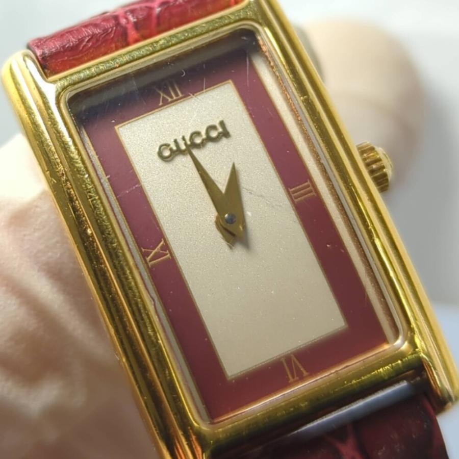 GUCCI（グッチ） レザーベルト 時計 SS/stainless steal-20.1g 2600L