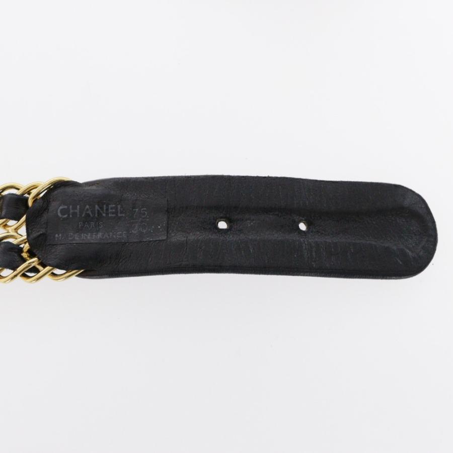 CHANEL シャネル　ゴールド ブラック チェーン ベルト CHANEL シャネル ゴールドチェーンベルト/ブラック/CHANEL/RF3