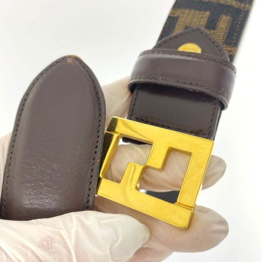 FENDI（フェンディ） FFロゴバックル・ズッカジャガードレザーベルト