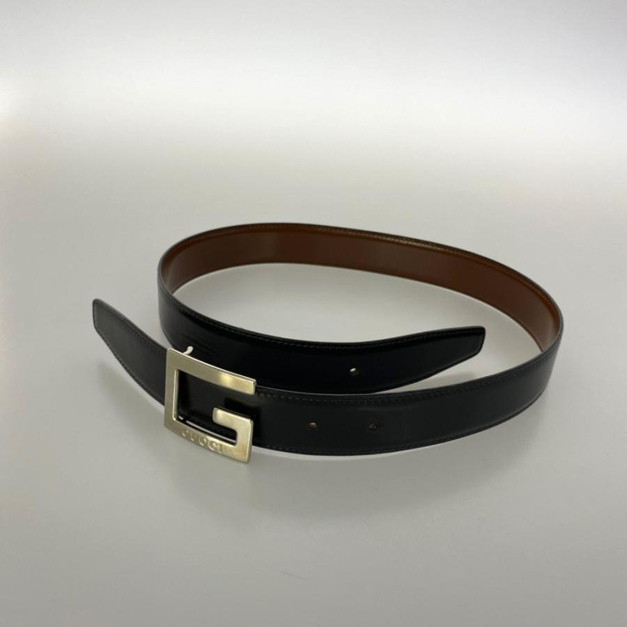 GUCCI（グッチ） スクエアG レザーベルト/037.1046.2959/ブラック