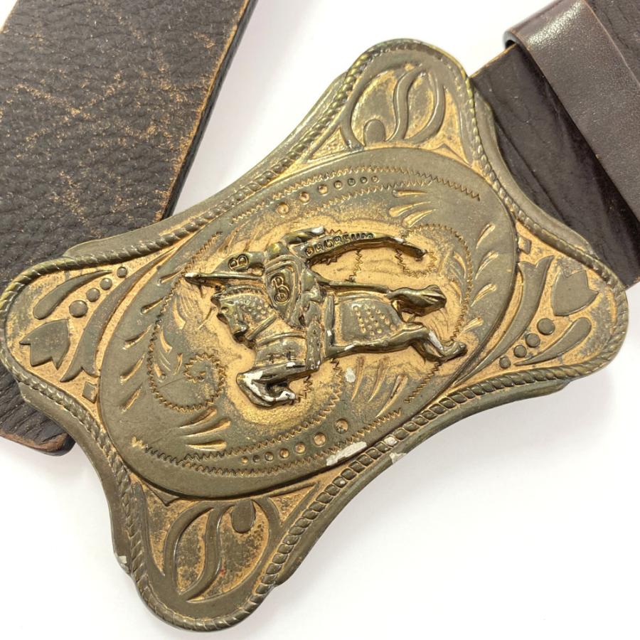 BURBERRY（バーバリー） ホース ナイト ワイドレザーベルト/ブラウン