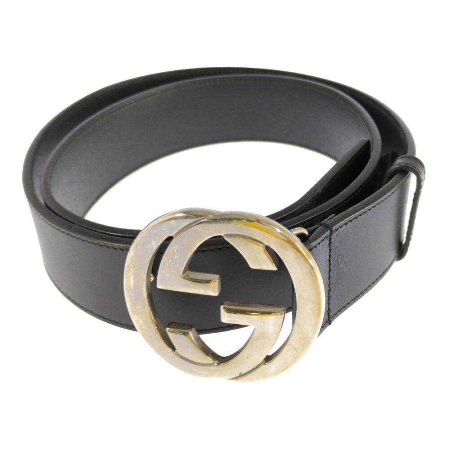 GUCCI（グッチ） インターロッキングG ワイドベルト 114984 ブラック