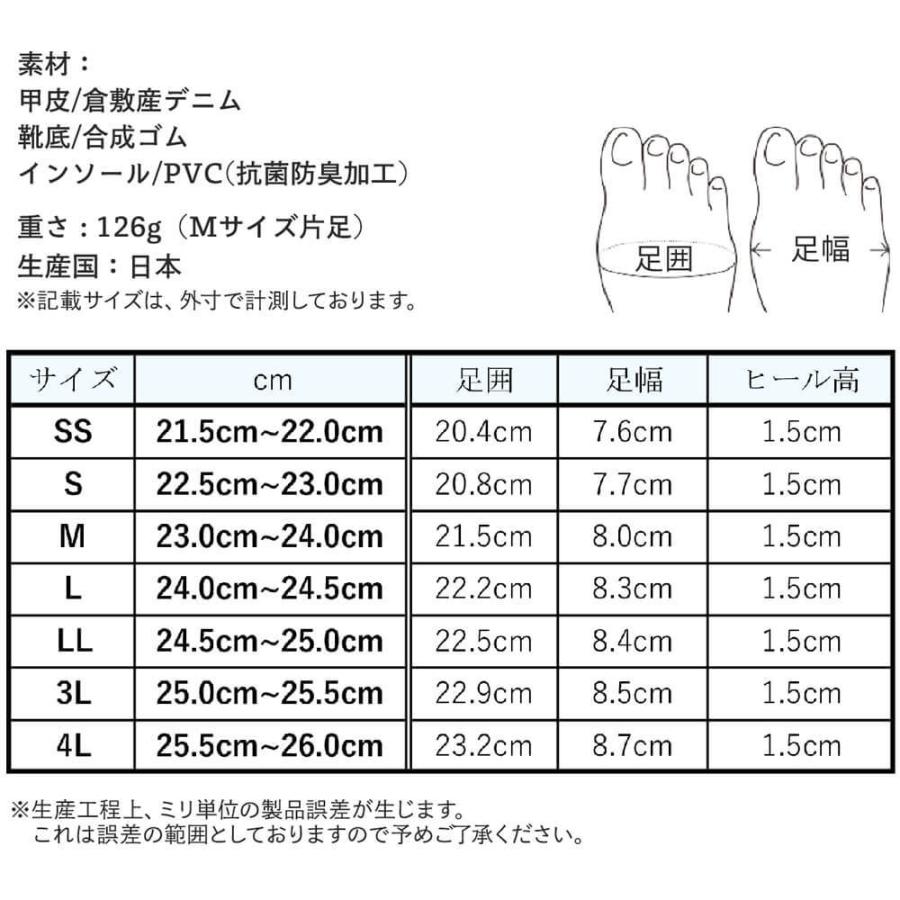 パンプス ローヒール デニム 生地 ぺたんこ フラット日本製 痛くない 走れる バレエシューズ ラウンドトゥ レディース シューズ 靴 レディースファッション｜rfstyle｜14