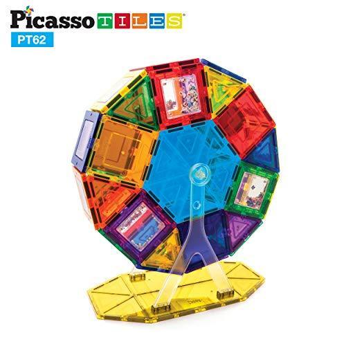 当社の PicassoTiles PT62 マグネットタイル LEDライト子供用組み立てキット キッズ玩具ビルディングブロックフェリスホイールセット 知育玩具