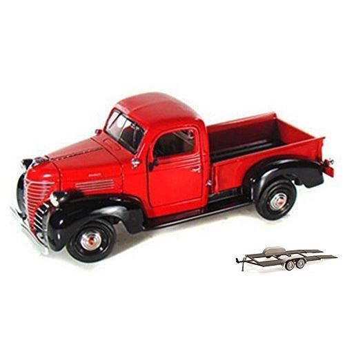 驚きの価格  1941 - Package Trailer & Car Diecast Plymouth Motormax - Red Truck, Pickup 自動車