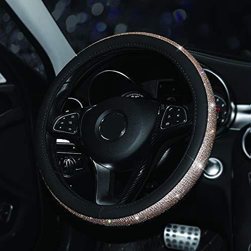 激安特価 海外のより良い商品をお取り寄せ致します 37 38c ユニバーサルサイズ ゴールデンダイヤモンド クリスタルブリング 滑り止めカバー ソフト Puレザー ブラック 車ハンドルカバー Maso 車椅子 Www Solidarite Numerique Fr