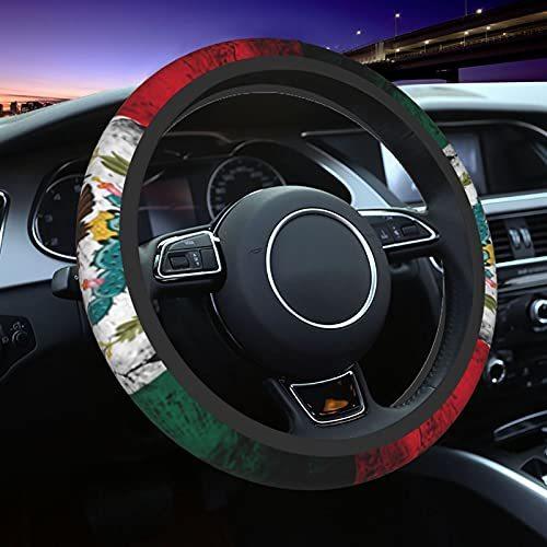Grunge Flag Mexico Decorative Steering Wheel Cover-Anti Slip Car Wheel Prot 車椅子カバー、タイヤカバー