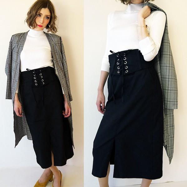 コルセットベルトタイトスカート フレアスカート スリット 2SET チノ  