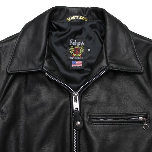 ショット 103USトラッカージャケット 日本別注 シングルライダース ブラック  Schott 103US TRUCKER JACKET BLACK｜rhinostore｜03