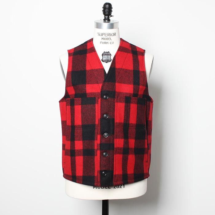 FILSON フィルソン MACKINAW WOOL VEST RED/BLACK マッキーノウール