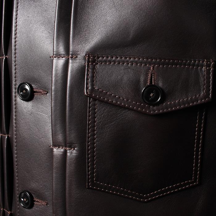 Y'2 LEATHER ワイツーレザー ECO HORSE TEA-CORE '30s TYPE I LEATHER JACKET EB-160 茶下地の画像