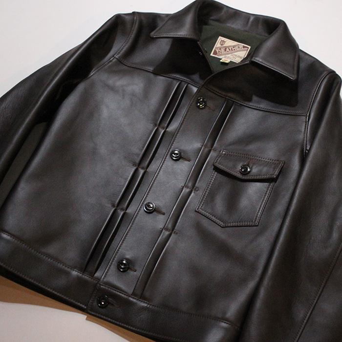 Y'2 LEATHER ワイツーレザー ECO HORSE TEA-CORE '30s TYPE I LEATHER JACKET EB-160 茶下地の画像