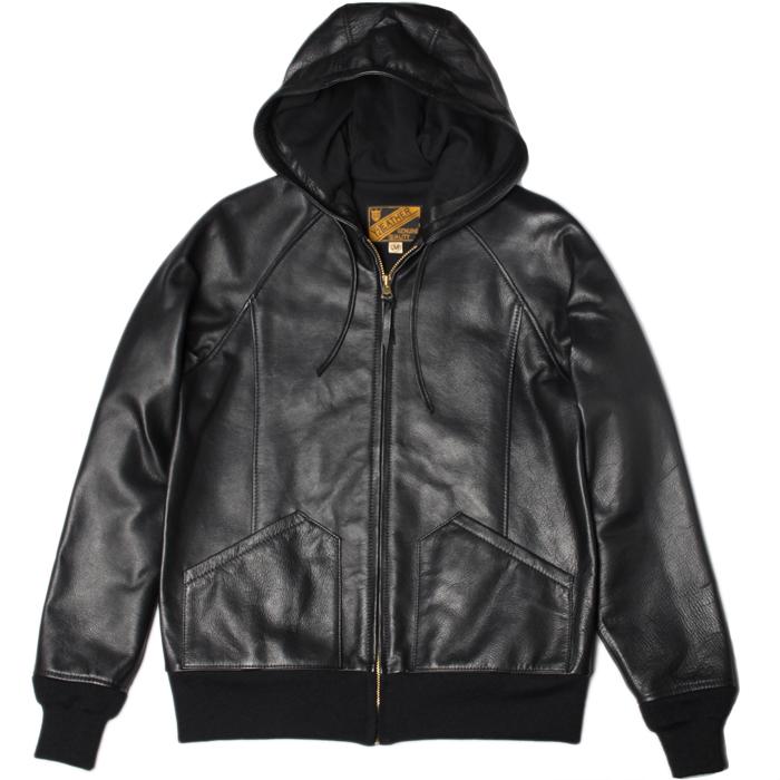 Y'2 LEATHER ワイツーレザー STEER OIL HOODED PARKA BLACK ステア
