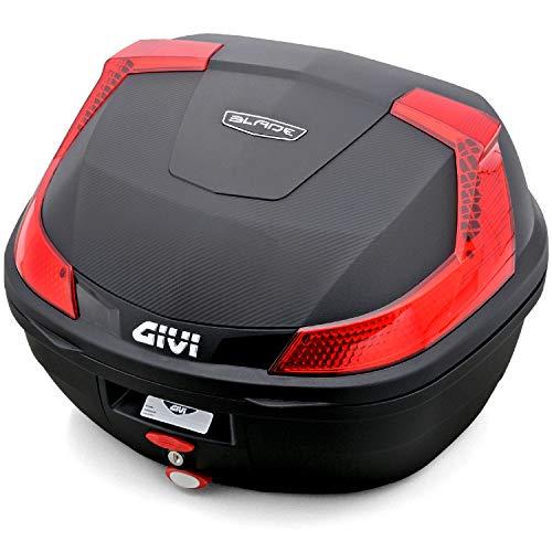 GIVI (ジビ) バイク用 リアボックス 37L 未塗装ブラック レッドレンズ