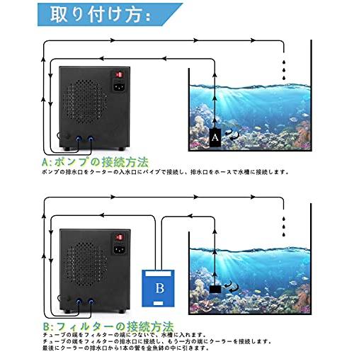 小型循環式水槽クーラー 水槽用クーラー 水槽冷却 水槽加熱 恒温機能 温度調整 ポンプ付き 60L 