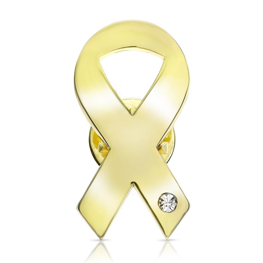 ゴールドリボン ピンバッジ 平 小児がん 癌 骨肉腫 白血病 アウェアネス バッチ バッヂ GOPINFアウェアネスリボンショップ