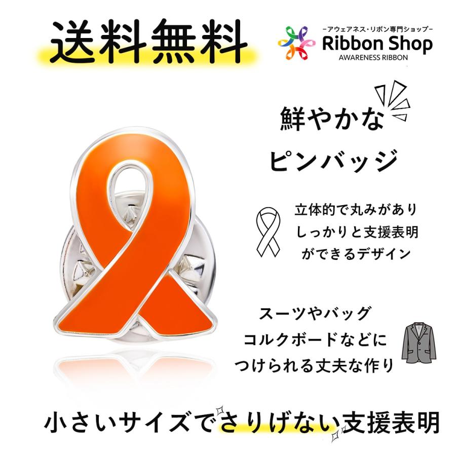 オレンジリボン型ピンバッジ 6個セット 専用 51PVERFVduL._AC_UL210_SR210,
