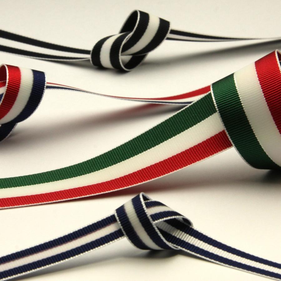 トリコロール ダブルリボン リボン テープ 手芸 トリコロールリボン ストライプグログラン