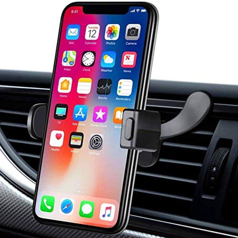 Rakuten 車載ホルダー クリップ式 スマホホルダー スマホ車載ホルダー エアコン吹き出し口式ド 片手操作 360度回転 取り付け簡単 車 携帯 ホルダー