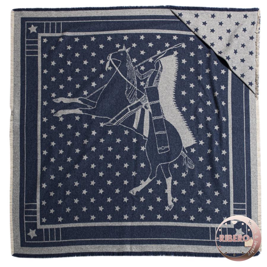 HERMES エルメス ベビーブランケット おくるみ ショール 星 馬  