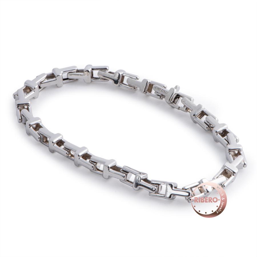 メーカー直売 Tiffany Co シルバー ミディアム ブレスレット チェーン Tナロー ティファニー メンズアクセサリー