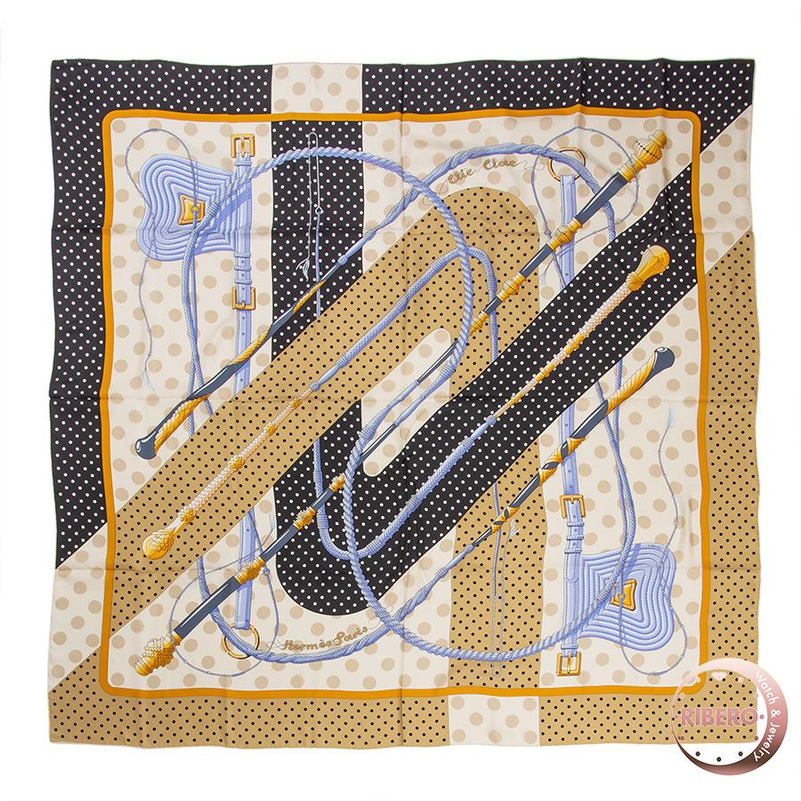 Hermes エルメス カレ140 カレジェアン Clic Clac A Pois クリック クラック ドット s 04 ショール ベージュ 新入荷