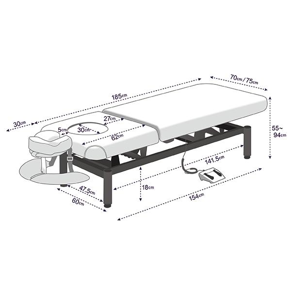 【訳あり・新品】 エステベッド マッサージベッド リクライニング 電動 自動 新品 枕3点セット付き 送料無料 エレクトリックリクライニングメモリー フィフティヴィジョナリー 【QGW1278101435】(46075円)