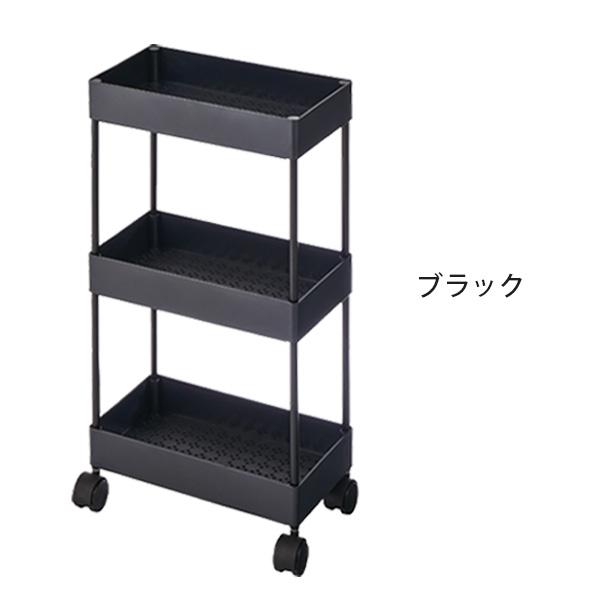送料無料 西村製作所 C-520 トレー棚3段 コンパクト サイド ワゴン Loタイプ キャスター付き 3段 全2色 理容 美容 エステ サロンの画像