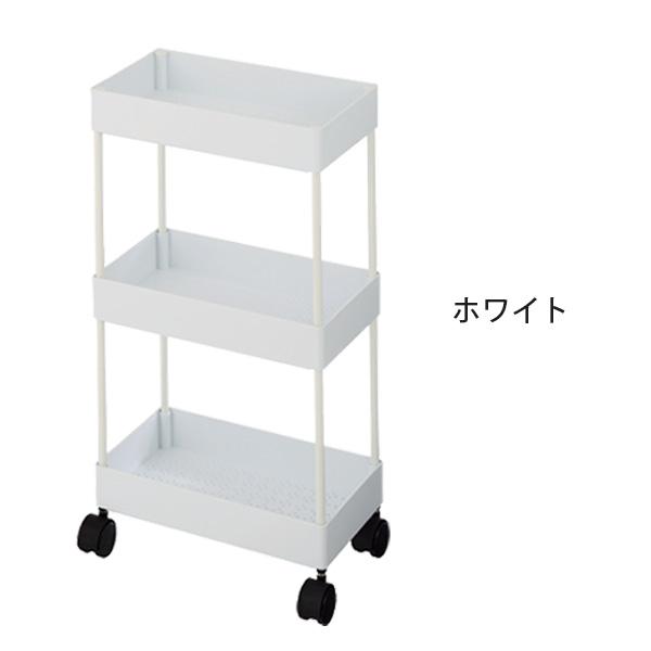 送料無料 西村製作所 C-520 トレー棚3段 コンパクト サイド ワゴン Loタイプ キャスター付き 3段 全2色 理容 美容 エステ サロンの画像