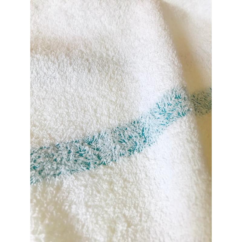 320匁蒸しタオル グリーン線　１２枚入り フェイスタオル 業務用　緑線　スチームタオル バーバータオル ホットタオル