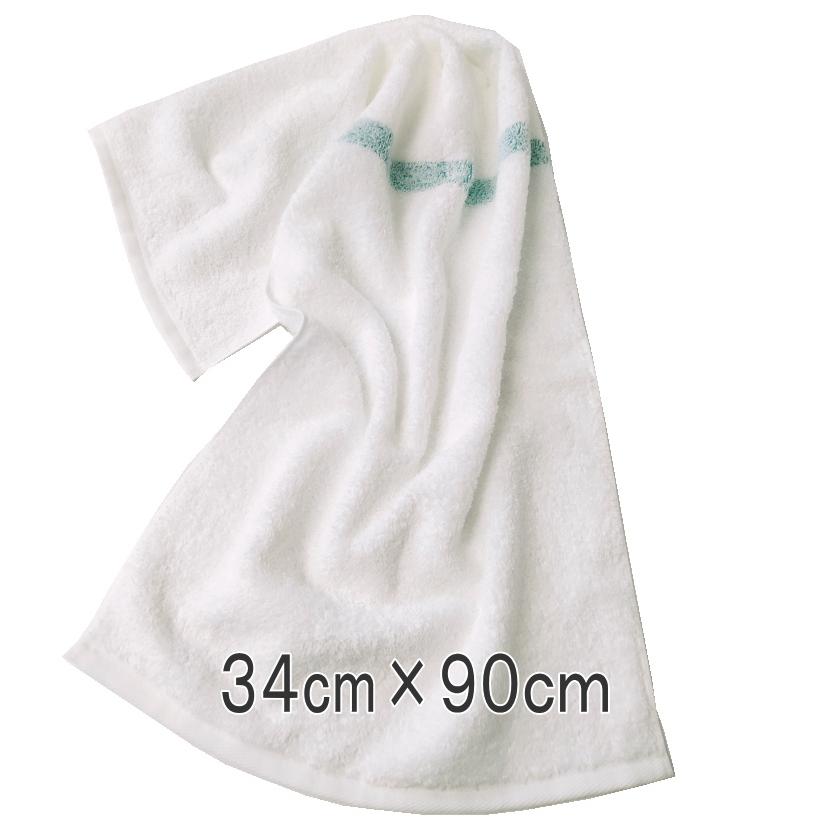 320匁蒸しタオル グリーン線　１２枚入り フェイスタオル 業務用　緑線　スチームタオル バーバータオル ホットタオル