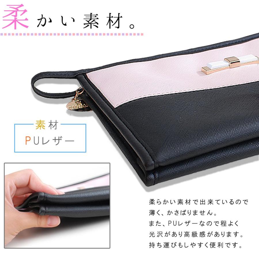 メイクポーチ 化粧ポーチ 大きい 大容量 おしゃれ かわいい 大きめ コスメポーチ マルチポーチ バッグインバッグ 薄型 薄め 薄い リボン りぼん 女性 プレゼント Bge 043 Ribution Shop 通販 Yahoo ショッピング