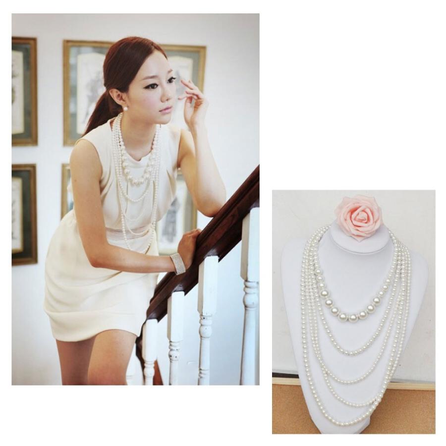 ネックレス パール おしゃれ 5連 パーティー ワンピース ドレス 普段使い フェイクパール Nc 002 Ribution Shop 通販 Yahoo ショッピング