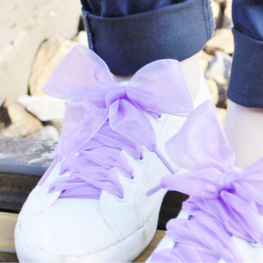 靴ひも 靴紐 リボン おしゃれ りぼん かわいい シューレース アレンジ サテン オーガンジー 110cm Zk 0 Ribution Shop 通販 Yahoo ショッピング