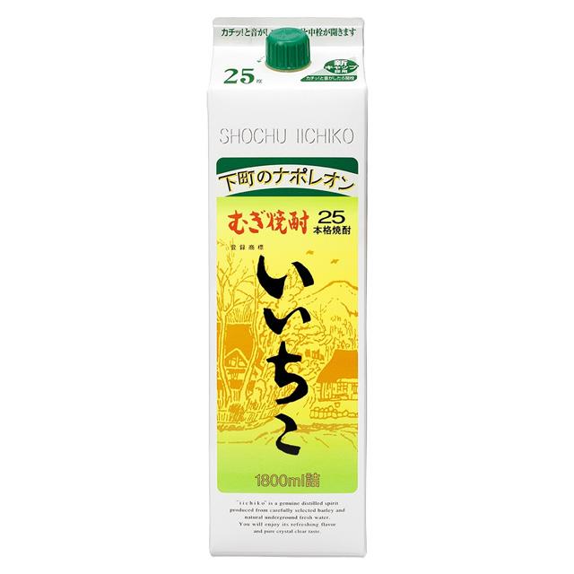いいちこ 麦 25度1.8Lパック 　5本入未開封 いいちこ25度 パック いいちこ 25度 1800ml 箱なし 焼酎 麦 本格焼酎