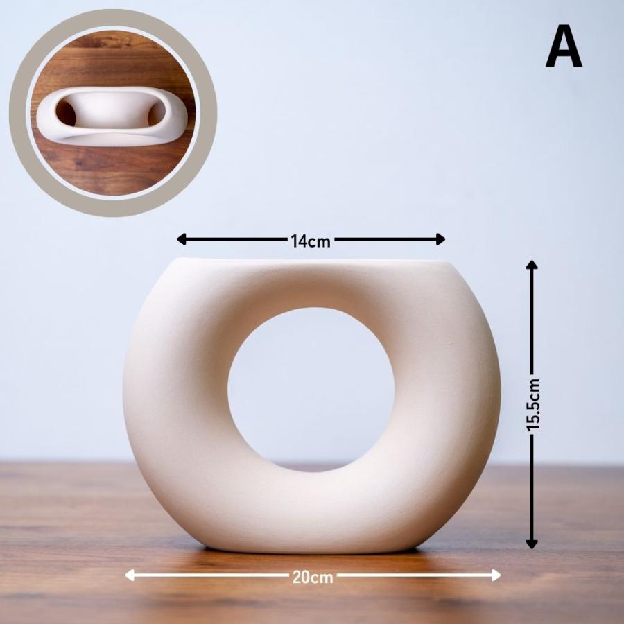 ドーナツ型 花瓶 陶器 フラワーベース 花びん 一輪挿し マット 生花