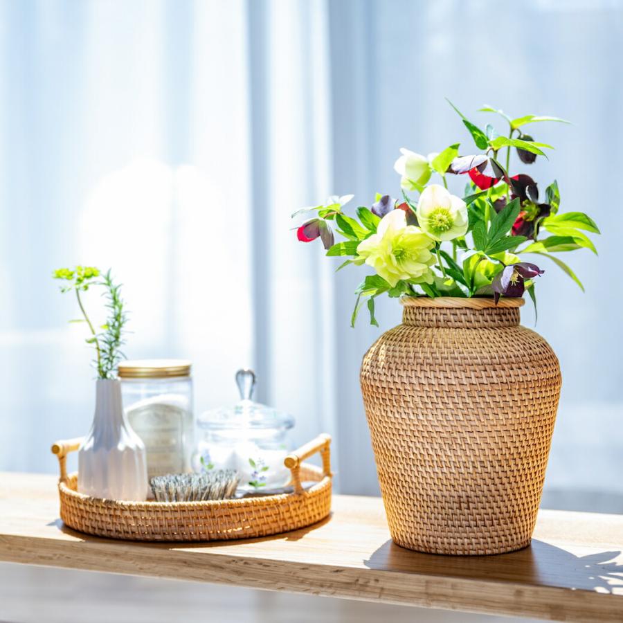 ラタン フラワーベース 籐 花瓶 花びん 大きい かご 籠 ラタン フラワーベース 籐 花瓶 花びん 大きい かご 籠