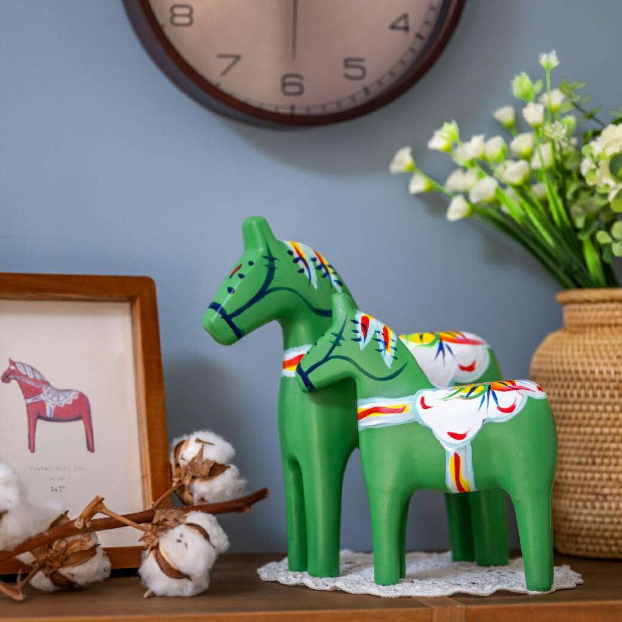 ダーラナホース ダーラへスト 大 小 2個セット 馬 木馬 動物 置物 小物
