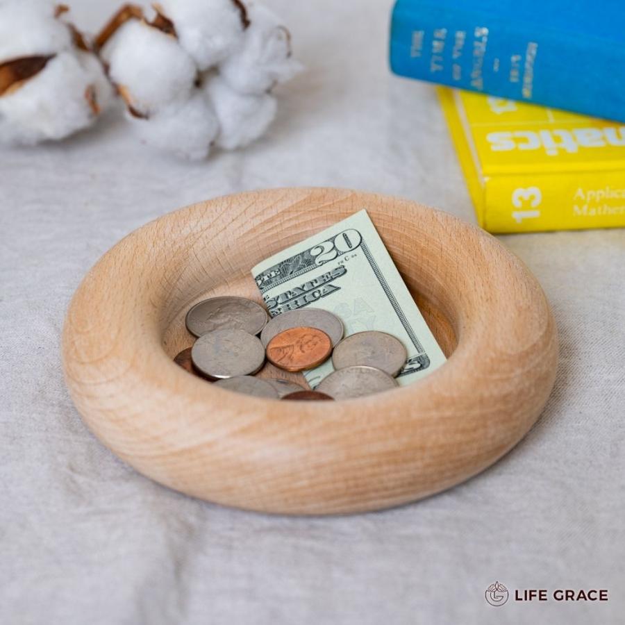 コイントレー コイントレイ 天然木 木製 ウッドトレー 木皿 円形 小物入れ 小物置き アクセサリートレー アクセサリートレイ 韓国 北欧 オブジェ  ディスプレイ : ライフグレース ヤフー店 - 通販 - Yahoo!ショッピング