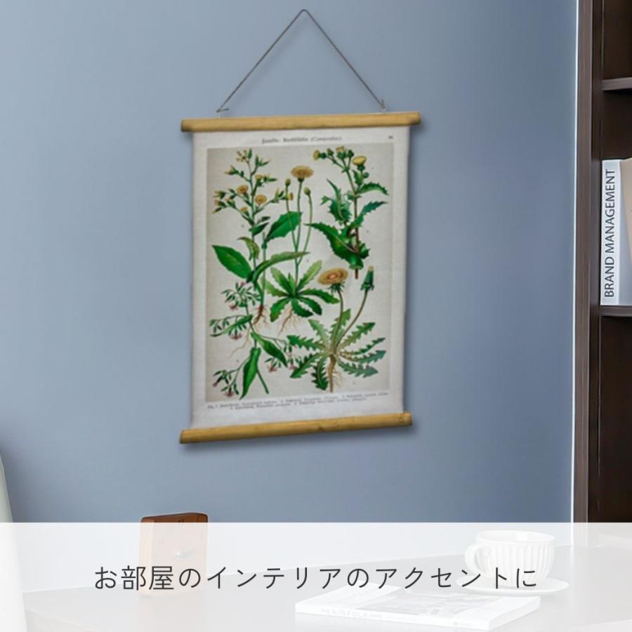 タペストリー ボタニカル ウォールアート ファブリックアート 帆布 木