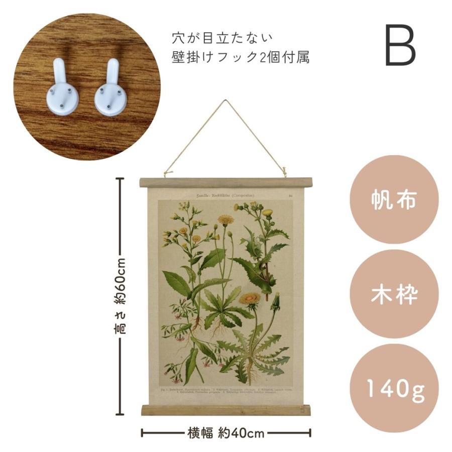 タペストリー ボタニカル ウォールアート ファブリックアート 帆布 木