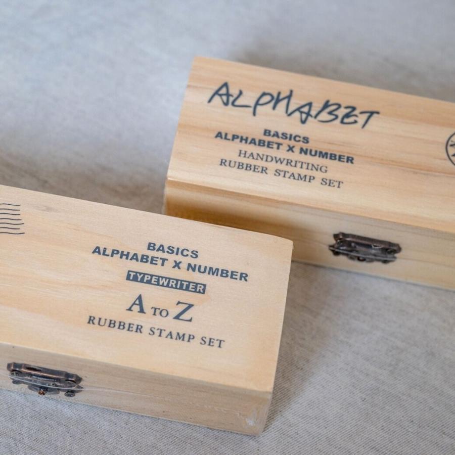 アルファベット スタンプセット 42個 木箱入り ハンコ 判子 英数字