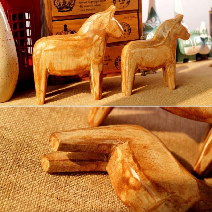 木馬インテリア（ハンドメイド） 木馬の置物（木彫り） | iichi 日々の暮らしを心地よくする