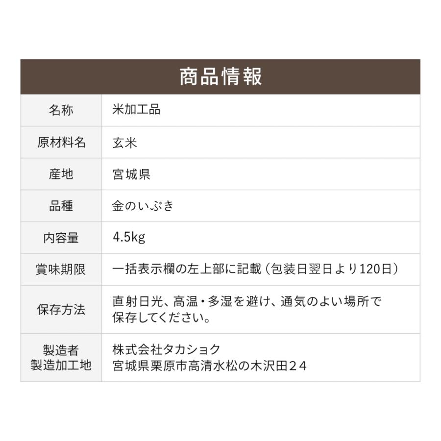 令和6年産玄米 金のいぶき 4.5kg 宮城県産 米 お米 条件付き 令和6年産玄米 金のいぶき 4.5kg 宮城県産 米 お米 条件付き