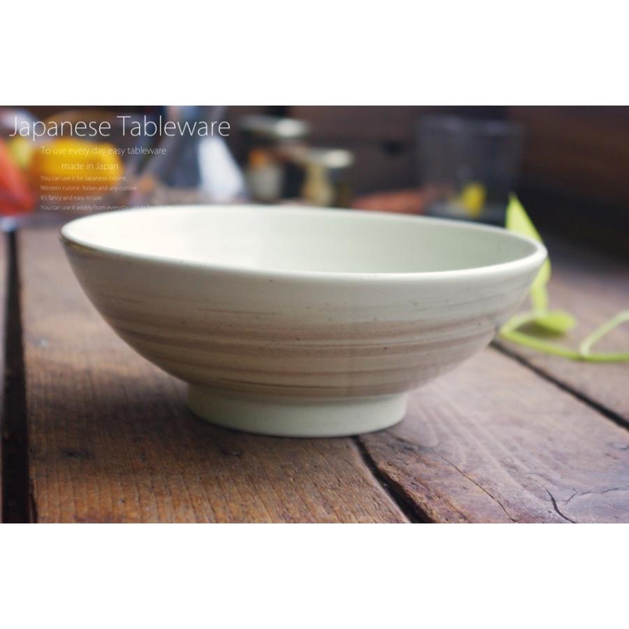 クリーム茶釉スパイラル ろくろ目 ラーメン鉢 丼 どんぶり 和