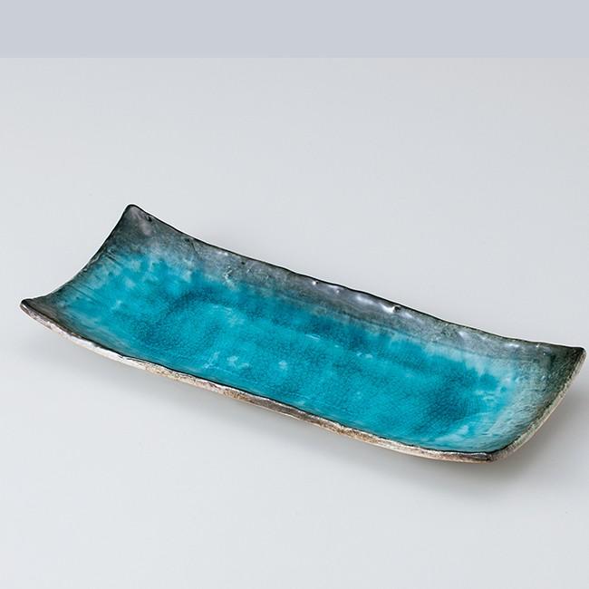 和食器 トルコブルーに吸い込まれそうな 水色 青釉 長角皿 トレー おうち カフェ 食器 陶器 前菜 焼き物 おしゃれ うつわ 軽井沢 春日井 S 白いごはん器のお店 ライスボール 通販 Yahoo ショッピング