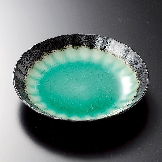 エメラルドグリーンのガラスプレート7枚 エメラルドグリーンのガラスプレート7枚 エメラルドグリーンのガラス