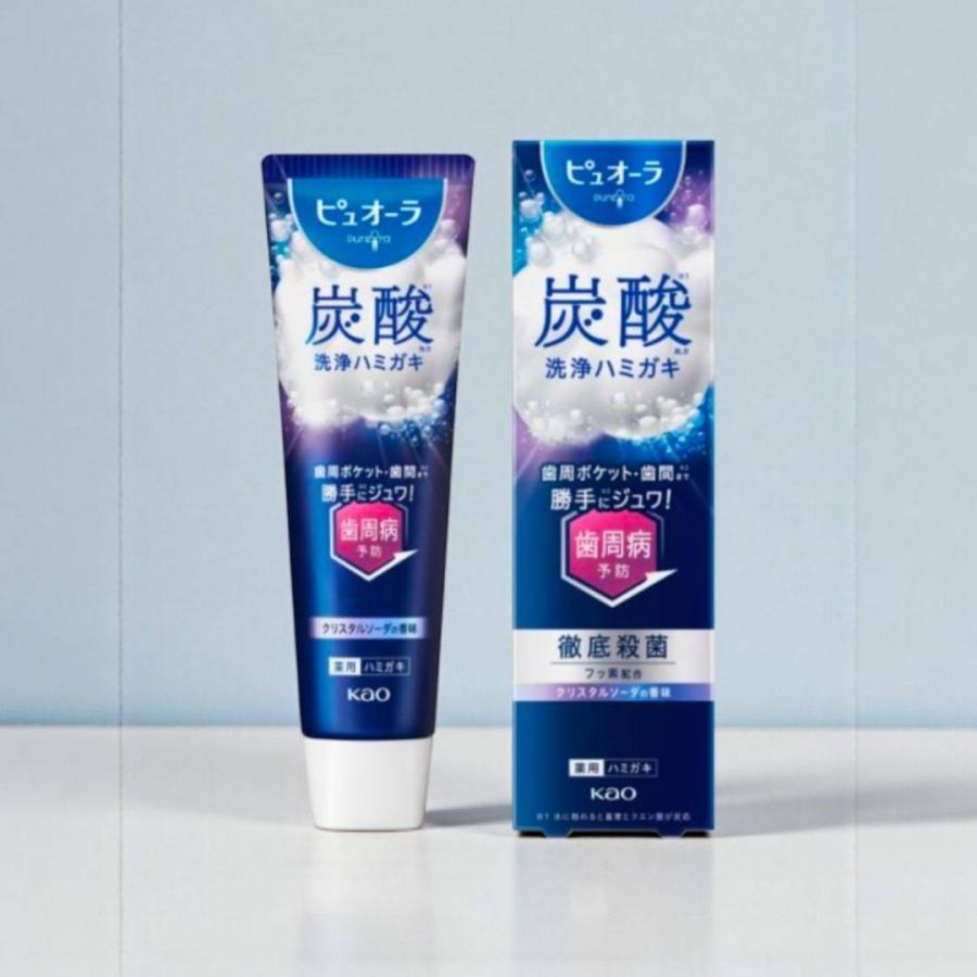 花王 ピュオーラ 炭酸ハミガキ 95g クリスタルミント 医薬部外品 炭酸