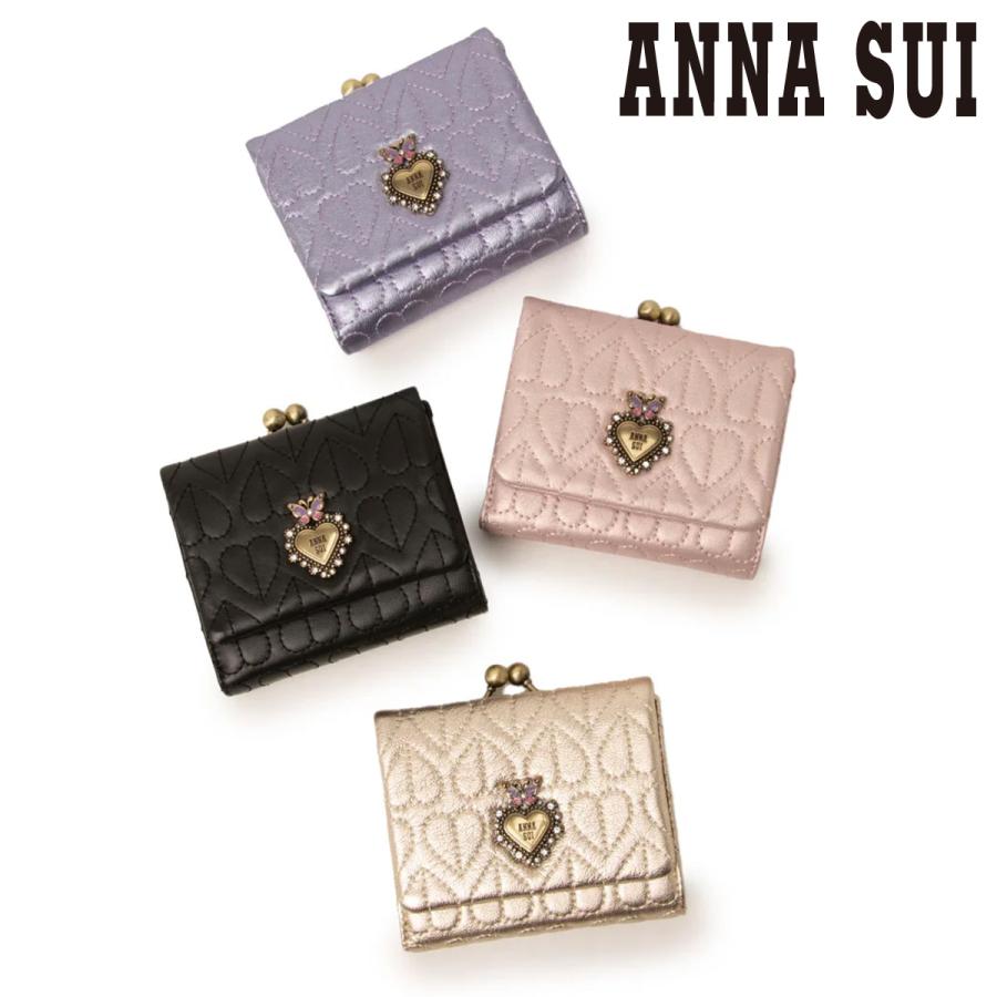 ANNA SUI（アナスイ） 二つ折り財布 ガマ口 本革 レディース