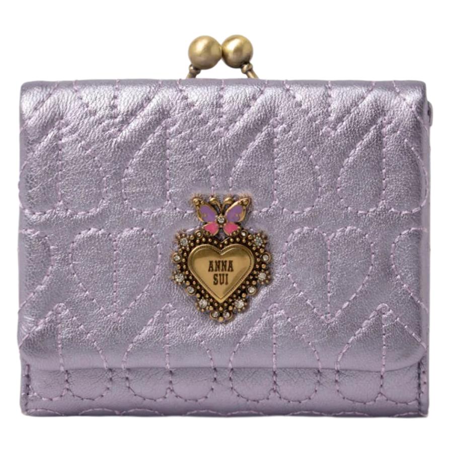 ANNA SUI（アナスイ） 二つ折り財布 ガマ口 本革 レディース